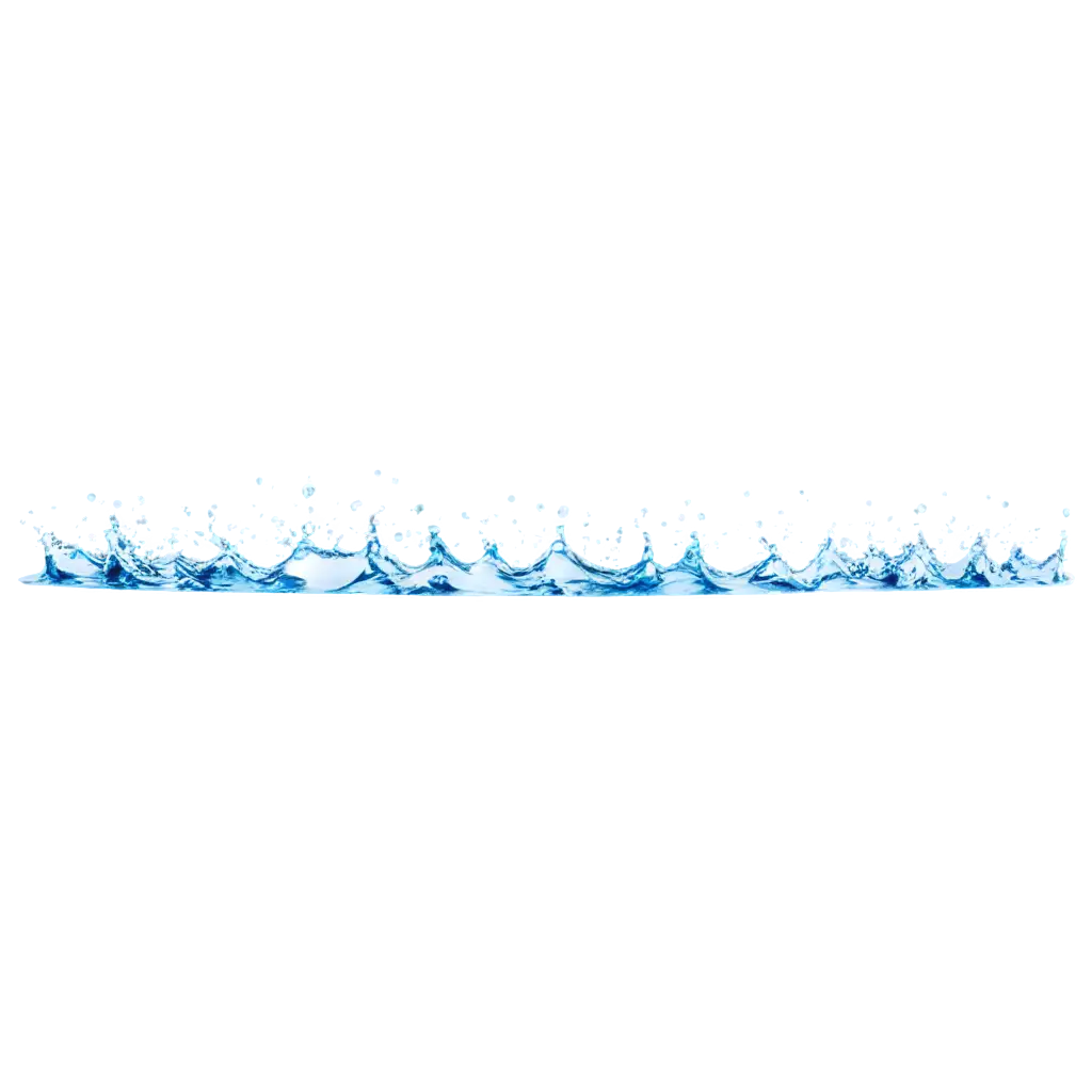 various rounded of water splashes, lined up, separated each other. very detailled image. very clear and sharp. high resolution