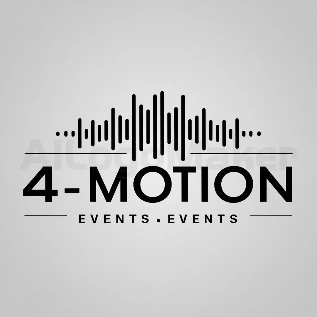 a logo design,with the text "4-Motion", main symbol:Soundwave,Moderate,be used in Events industry,clear background