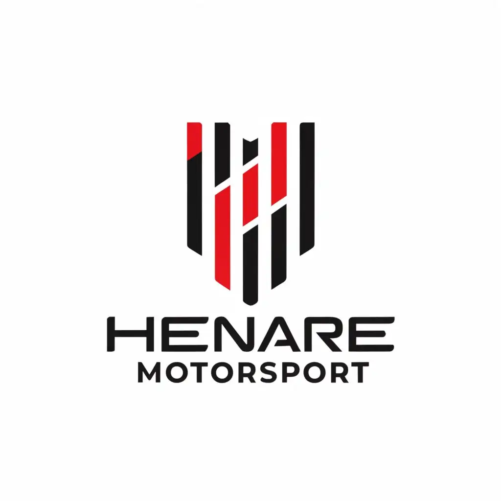 a logo design,with the text "Henare Motorsport", main symbol:Race flag,Moderate,be used in Automotive industry,clear background