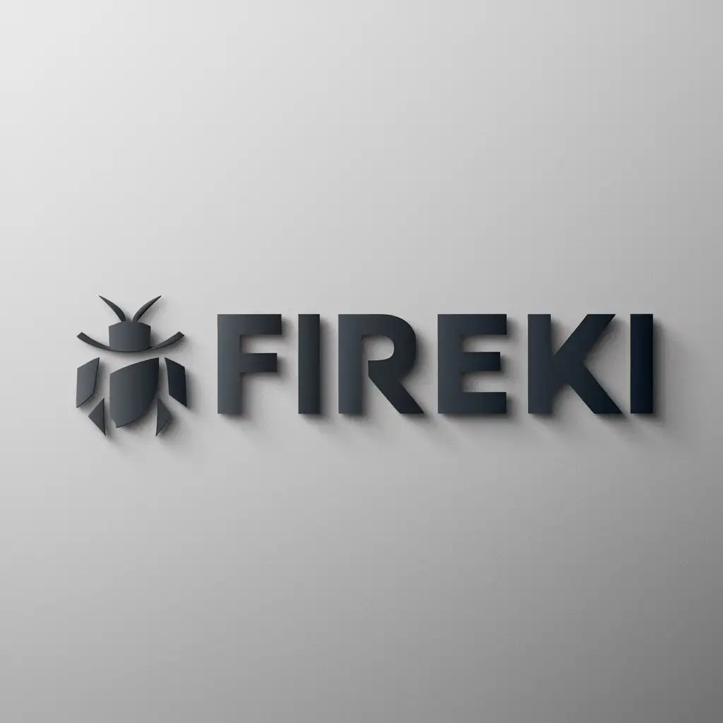 a logo design,with the text "FireKi", main symbol:lightning bug,Moderate,be used in Technology industry,clear background
