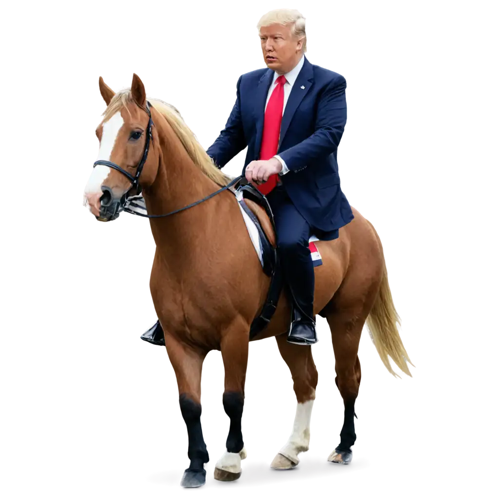 Donald Trump riding a horse