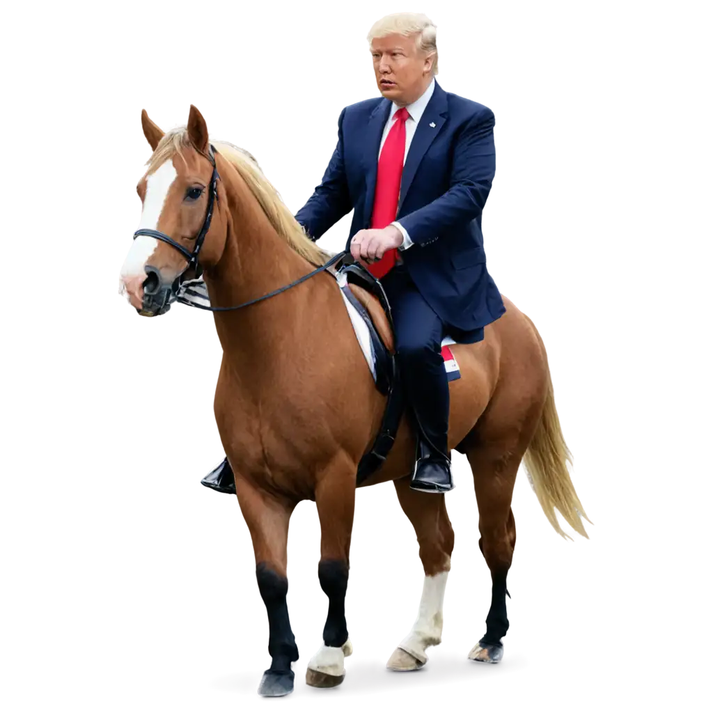 Donald Trump Riding a Horse Captivating PNG Image Illustrating ...