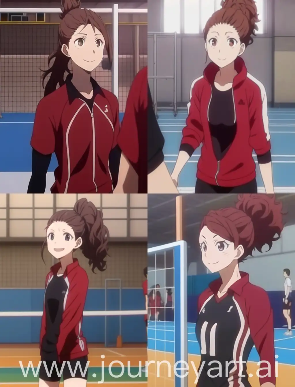 Girl-Walking-in-Sports-Gym-Morning-Routine-with-Auburn-Long-Hair-and-Red-Zip-Up-Hoodie