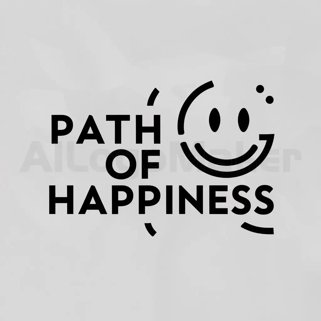 a logo design,with the text "path of happiness", main symbol:text, abstraction,Moderate,clear background