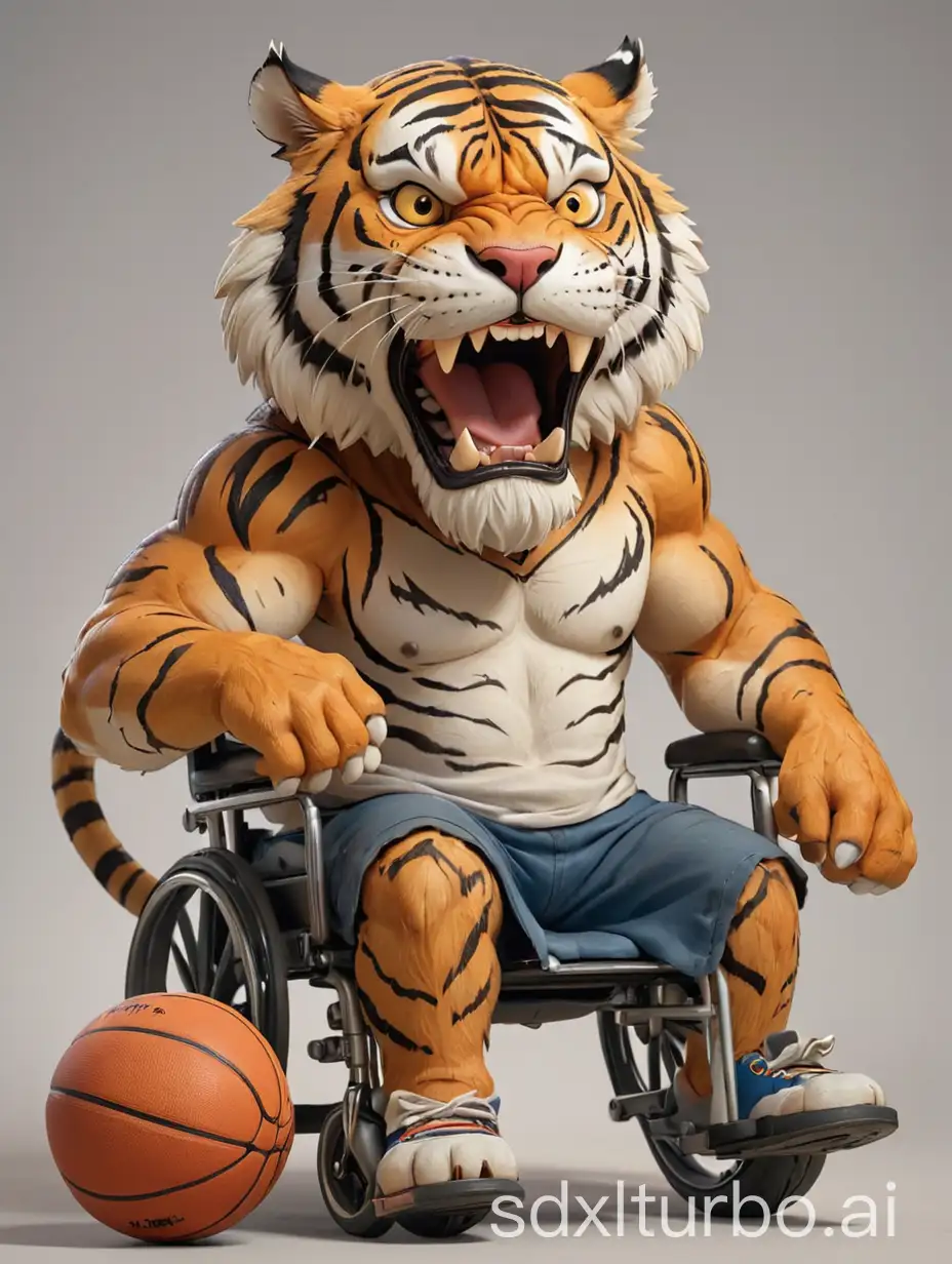 Angry-Tiger-in-Basketball-Wheelchair-with-Squeezed-Ball