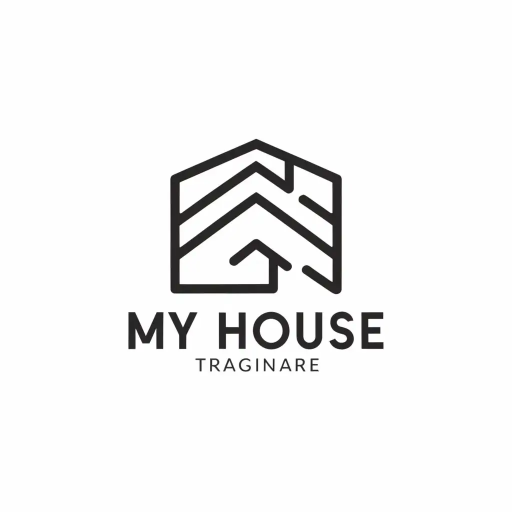a logo design,with the text "My House", main symbol:House and windows, door,Moderate,clear background