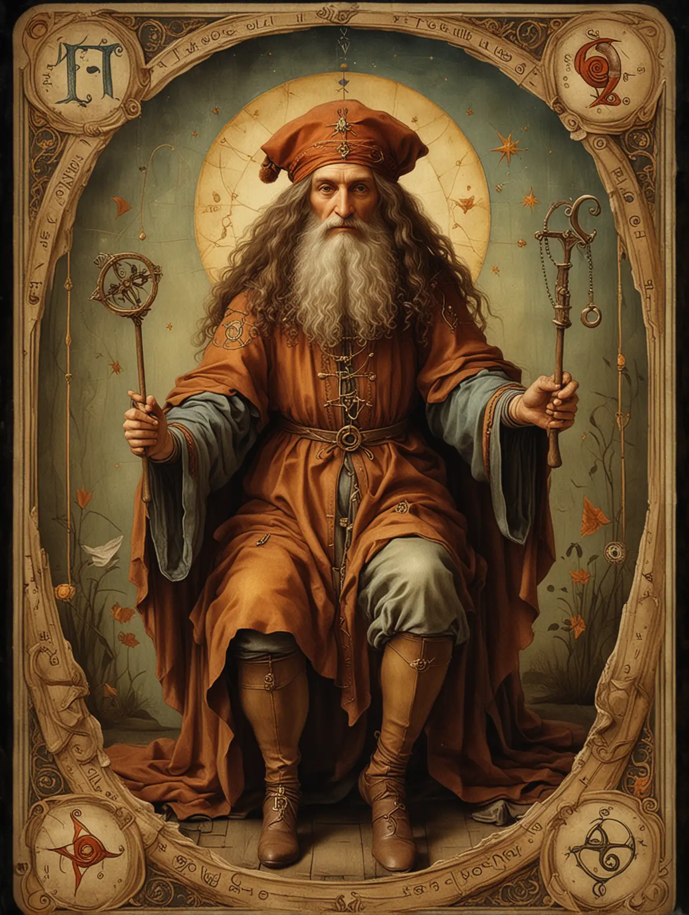 Leonardo-da-Vinci-Style-Painting-Mystical-Tarot-with-Original-Rider-Deck-Symbols