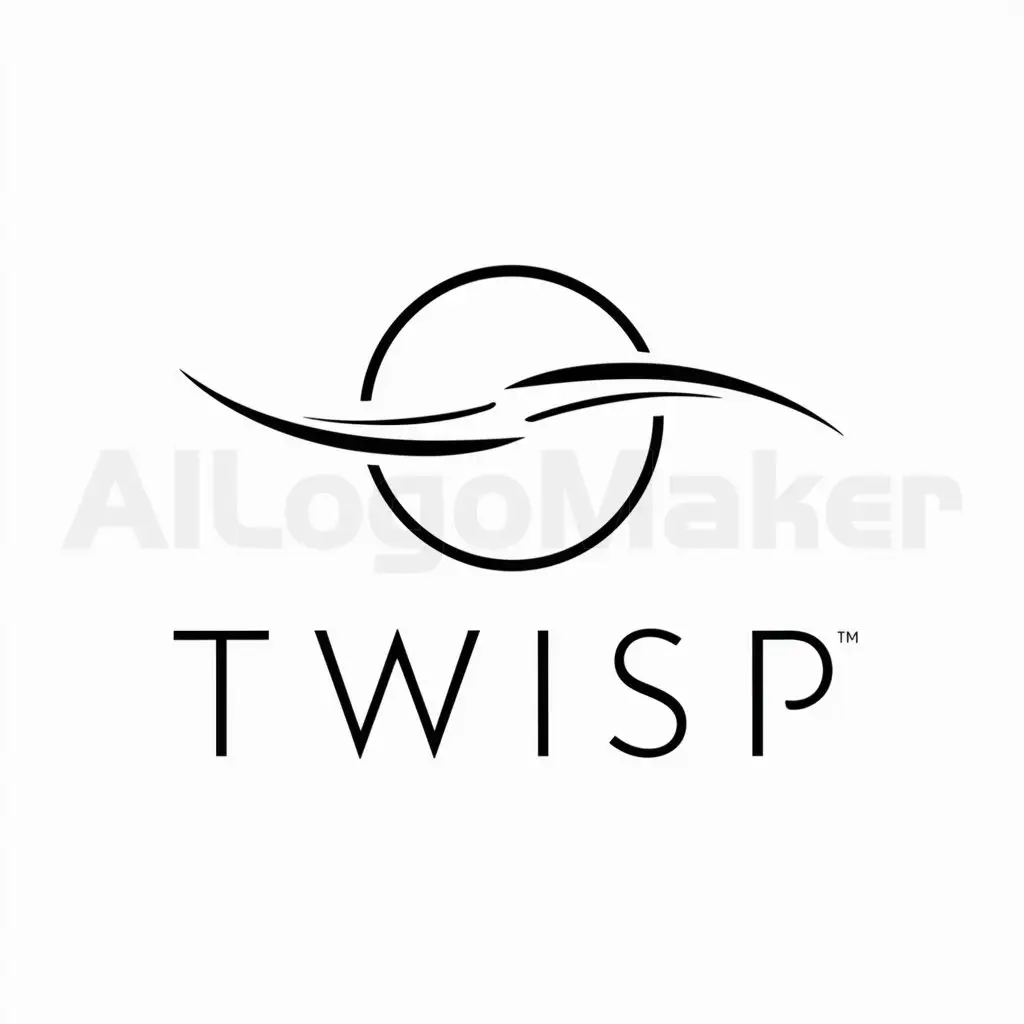 a logo design,with the text "Twisp", main symbol:2 swoosh’s that form a circle,Minimalistic,be used in Others industry,clear background