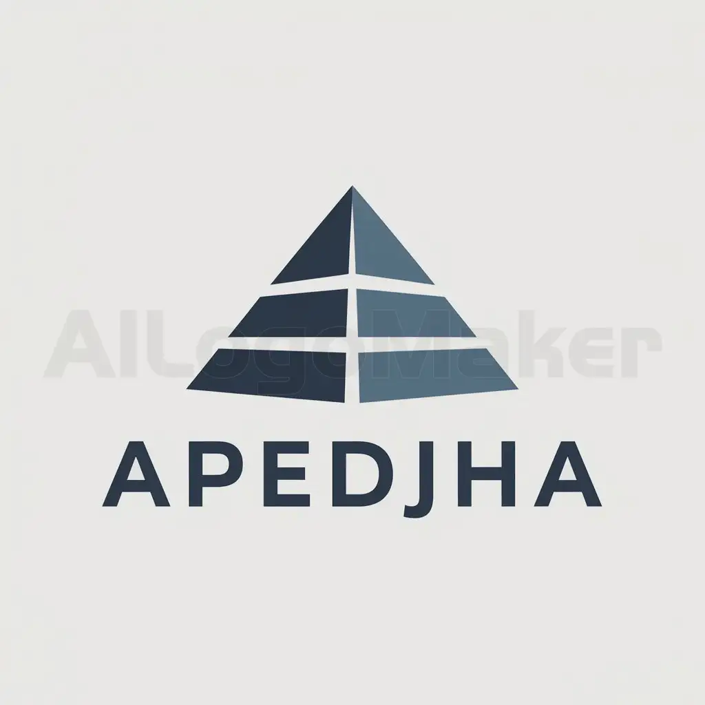 a logo design,with the text "APEDJHA", main symbol:Pyramid,Moderate,be used in Others industry,clear background