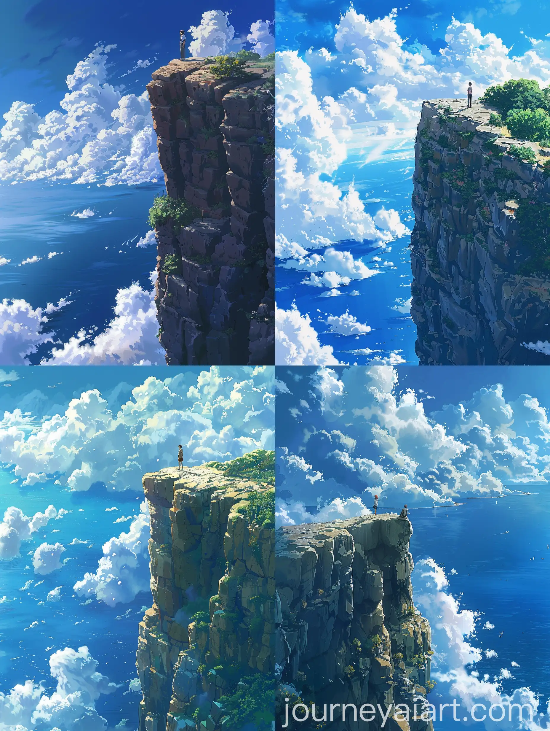 Ethereal-Anime-Cliff-Scenery-with-Ocean-View-and-Puffy-Clouds