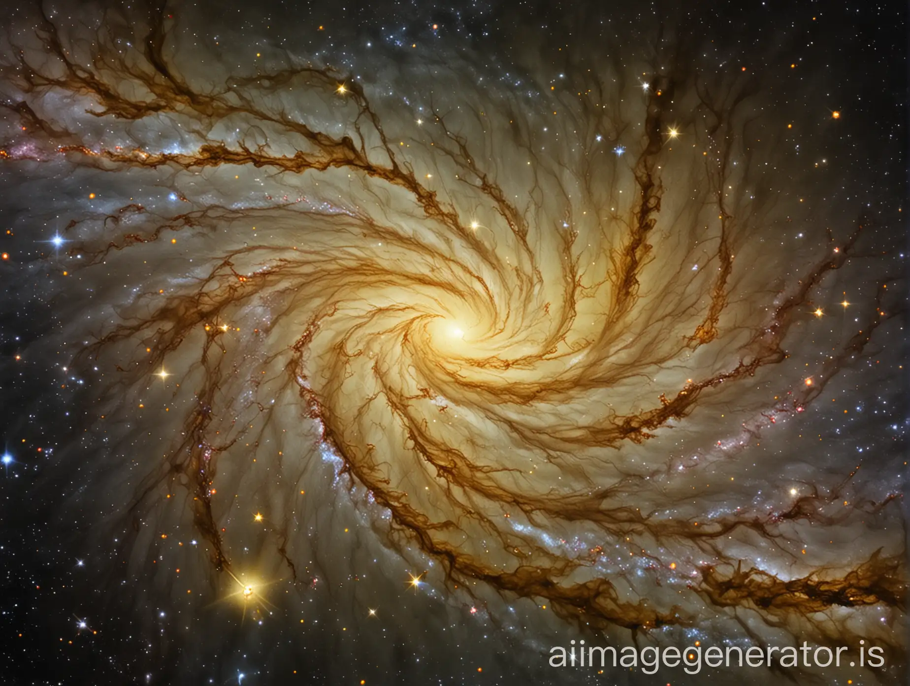 Majestic-Yellow-Galaxy-in-Deep-Space