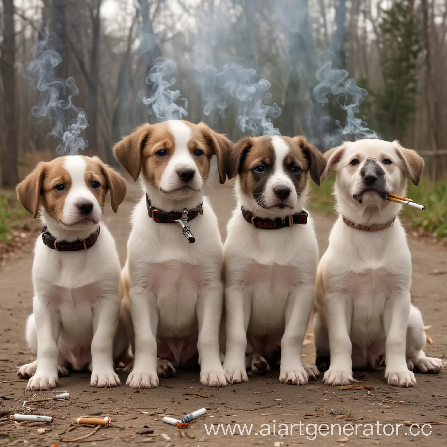 Adorable-Puppy-Patrol-Taking-a-Break-with-a-Cigarette