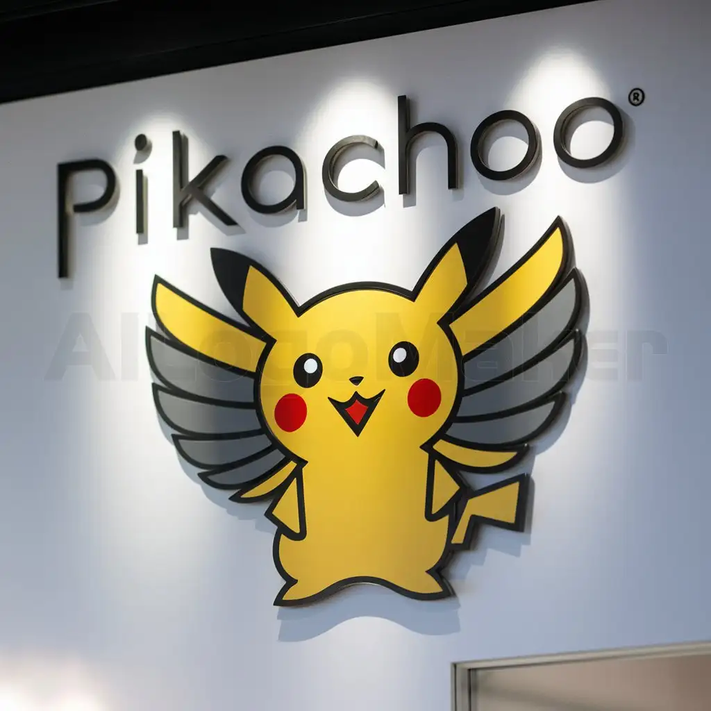 a logo design,with the text 'Pikachoo', main symbol:Pikachoo,Moderate,clear background