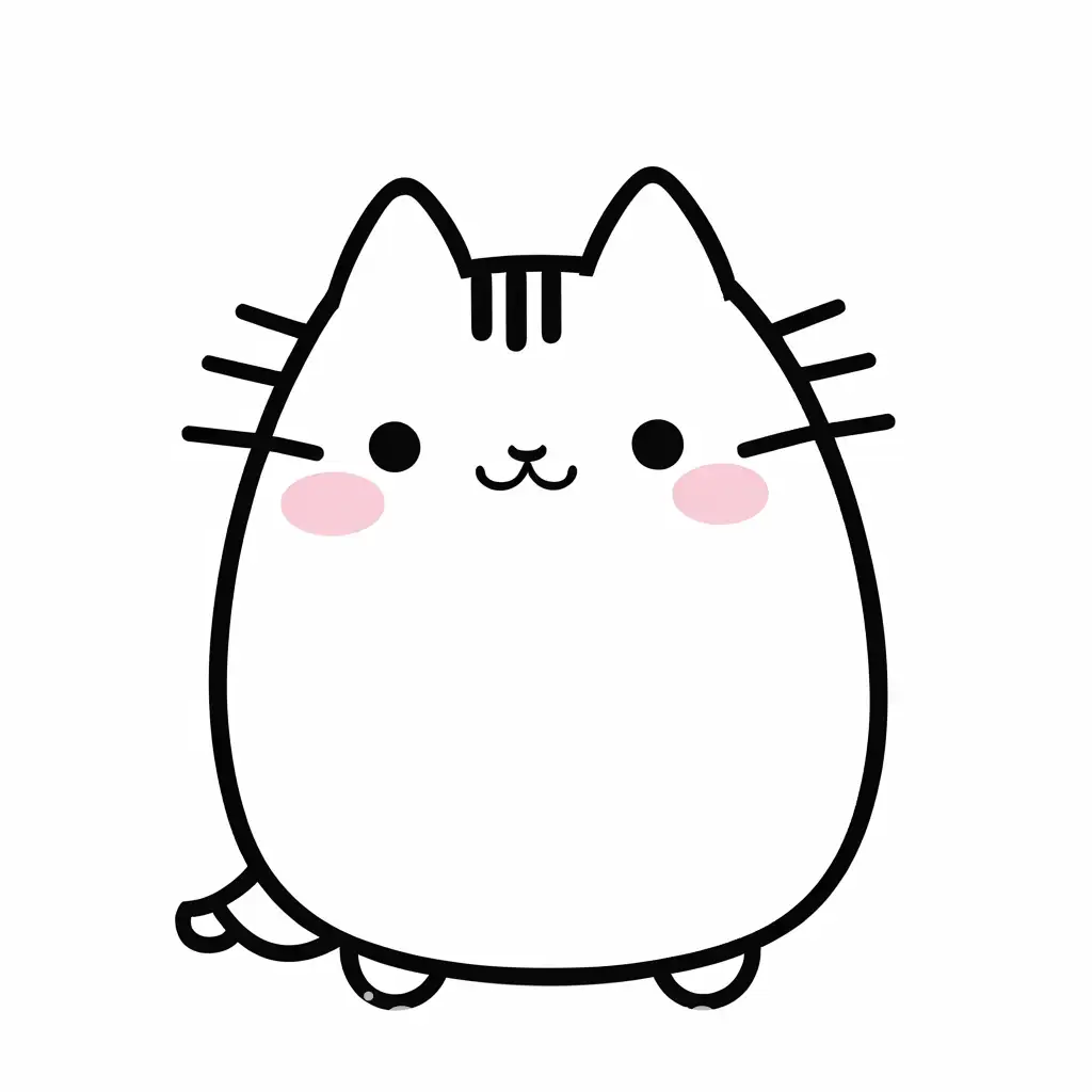 a cute pusheen banana, Coloring Page, black and white, line art, white background, Simplicity, Ample White Space. The background of the coloring page is plain white to make it easy for young children to color within the lines. The outlines of all the subjects are easy to distinguish, making it simple for kids to color without too much difficulty, Coloring Page, black and white, line art, white background, Simplicity, Ample White Space. The background of the coloring page is plain white to make it easy for young children to color within the lines. The outlines of all the subjects are easy to distinguish, making it simple for kids to color without too much difficulty