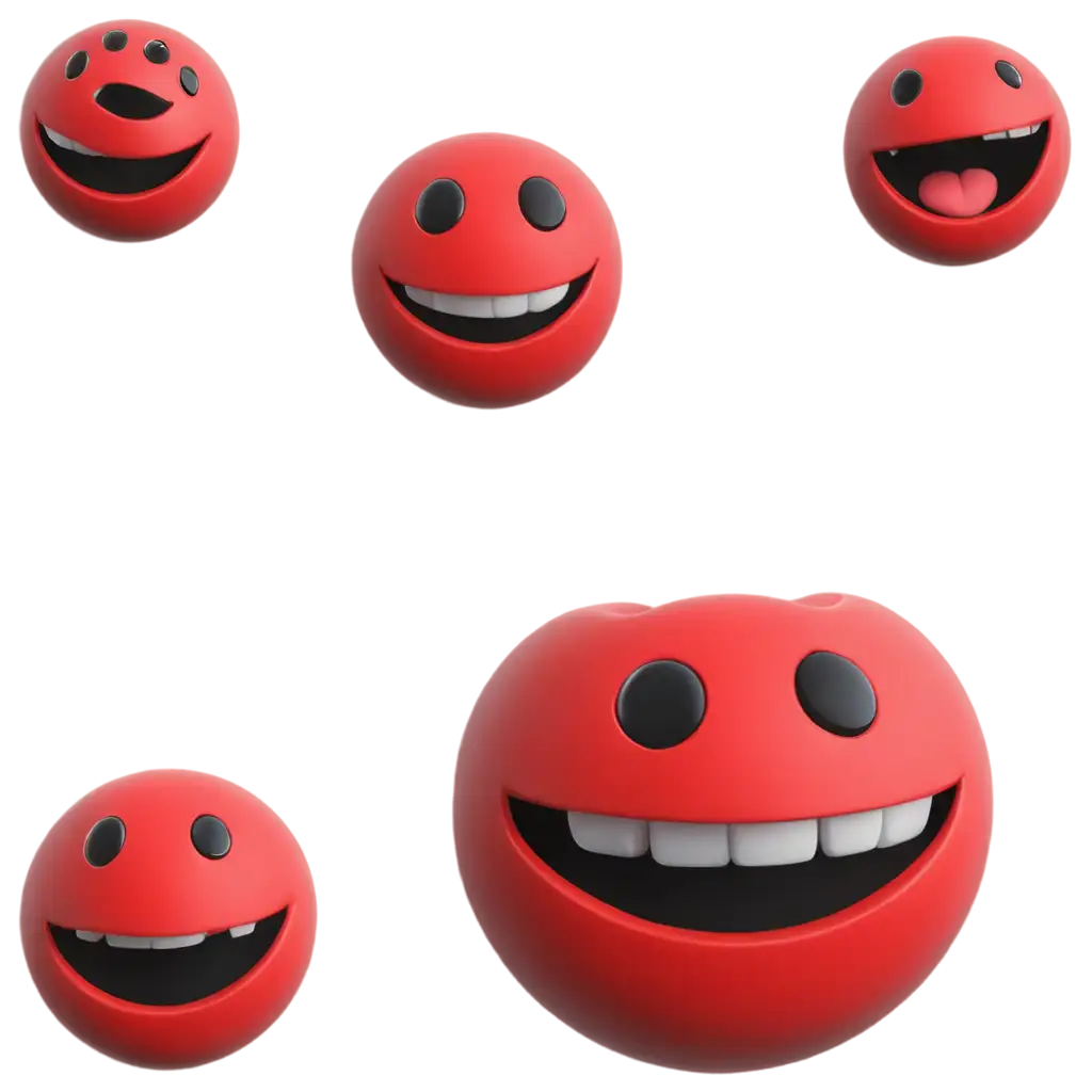 huge red 3d realistic smiley emoticon