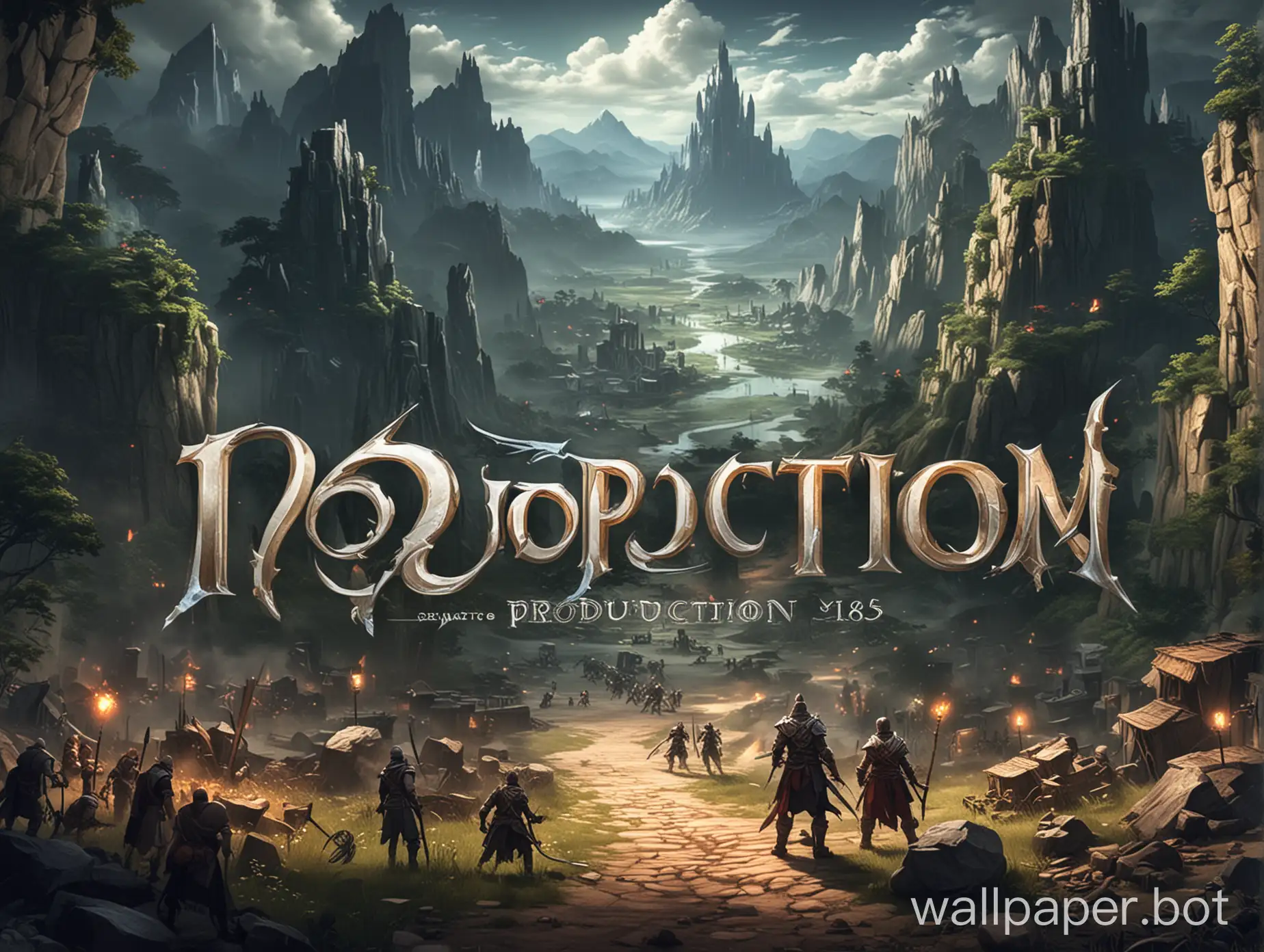 Fantasy like mmo rpg wallpaper containing the title '16 PRODUCTION'