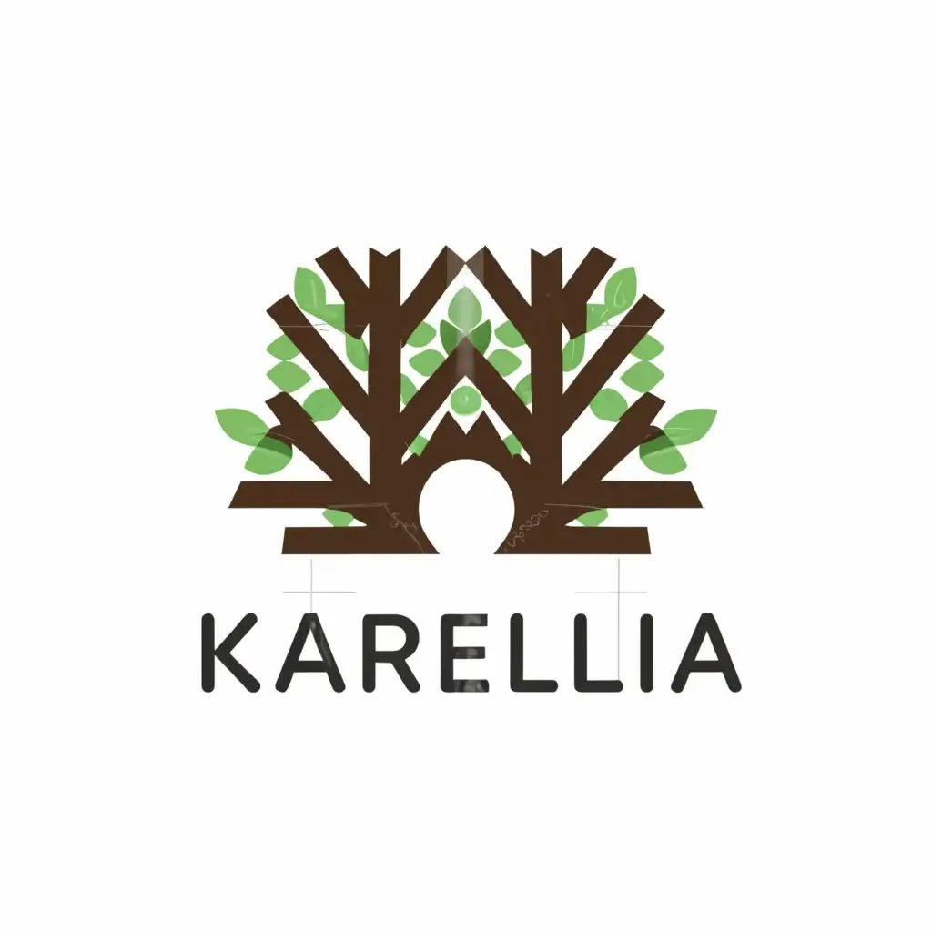 a logo design,with the text "Karelia", main symbol:Illustration of the forest,complex,be used in Entertainment industry,clear background