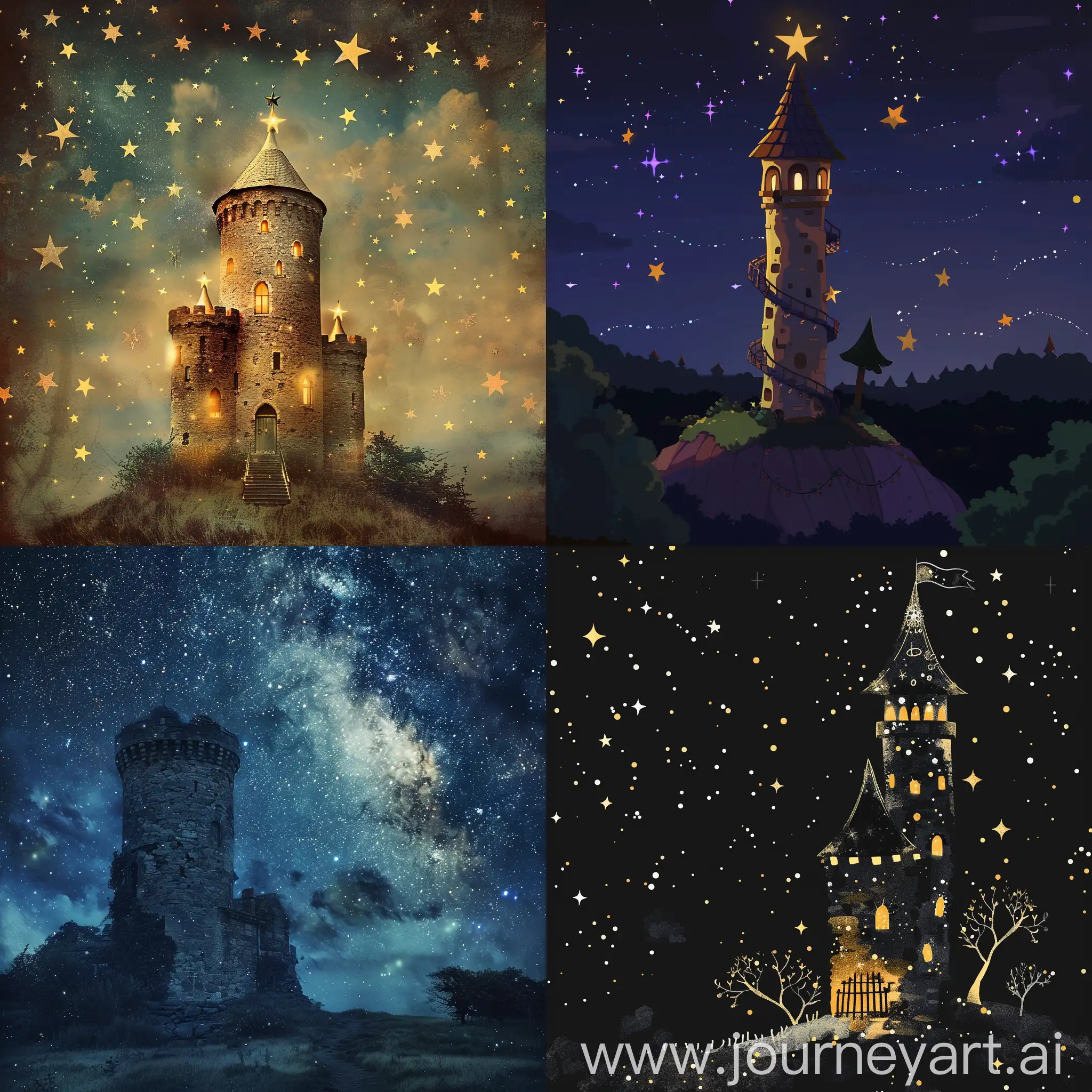 Majestic-Starry-Tower-at-Twilight