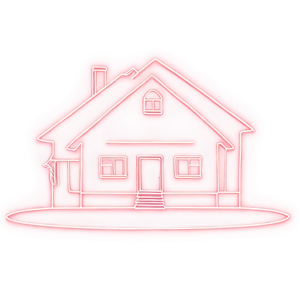 Smart-House-Drawing-Sketch-with-Neon-Line-Enhanced-PNG-Image-for-Modern-Visual-Representation