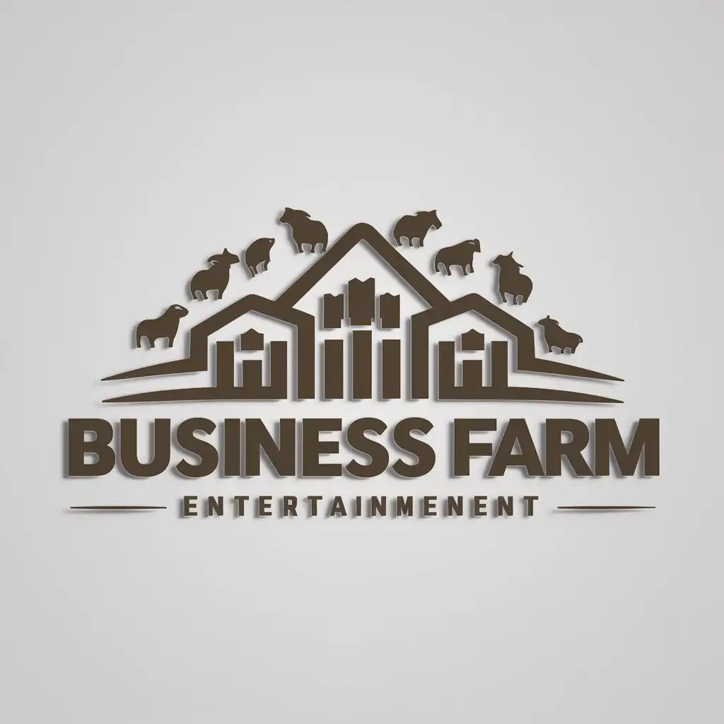 a logo design,with the text "Business Farm", main symbol:many,Moderate,be used in Entertainment industry,clear background