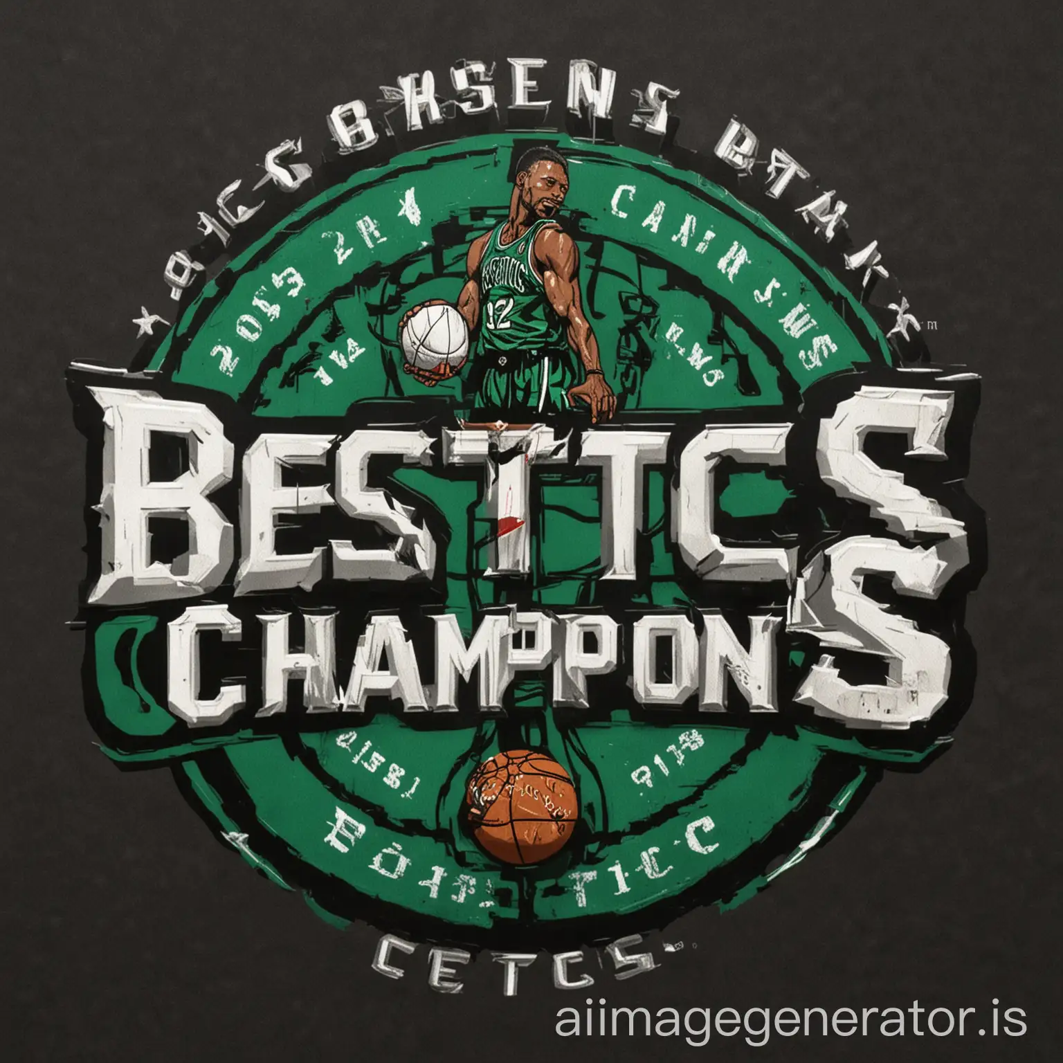  Boston Celtics 2024 NBA Champions; no translation needed as it's an expression of hope or prediction in English using the name of a well-known American basketball team and an acronym for a major sports organization.