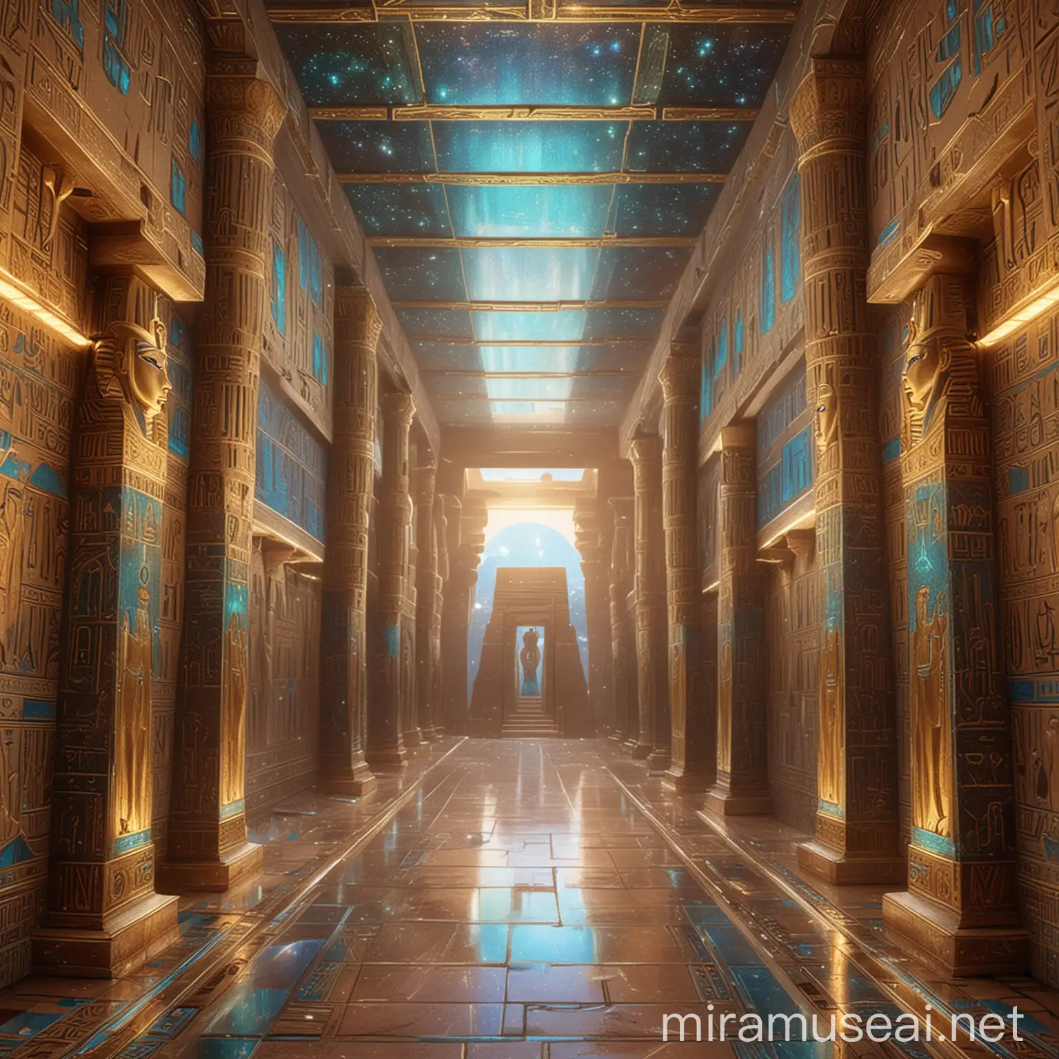 Holographic hall in Pharaonic style
