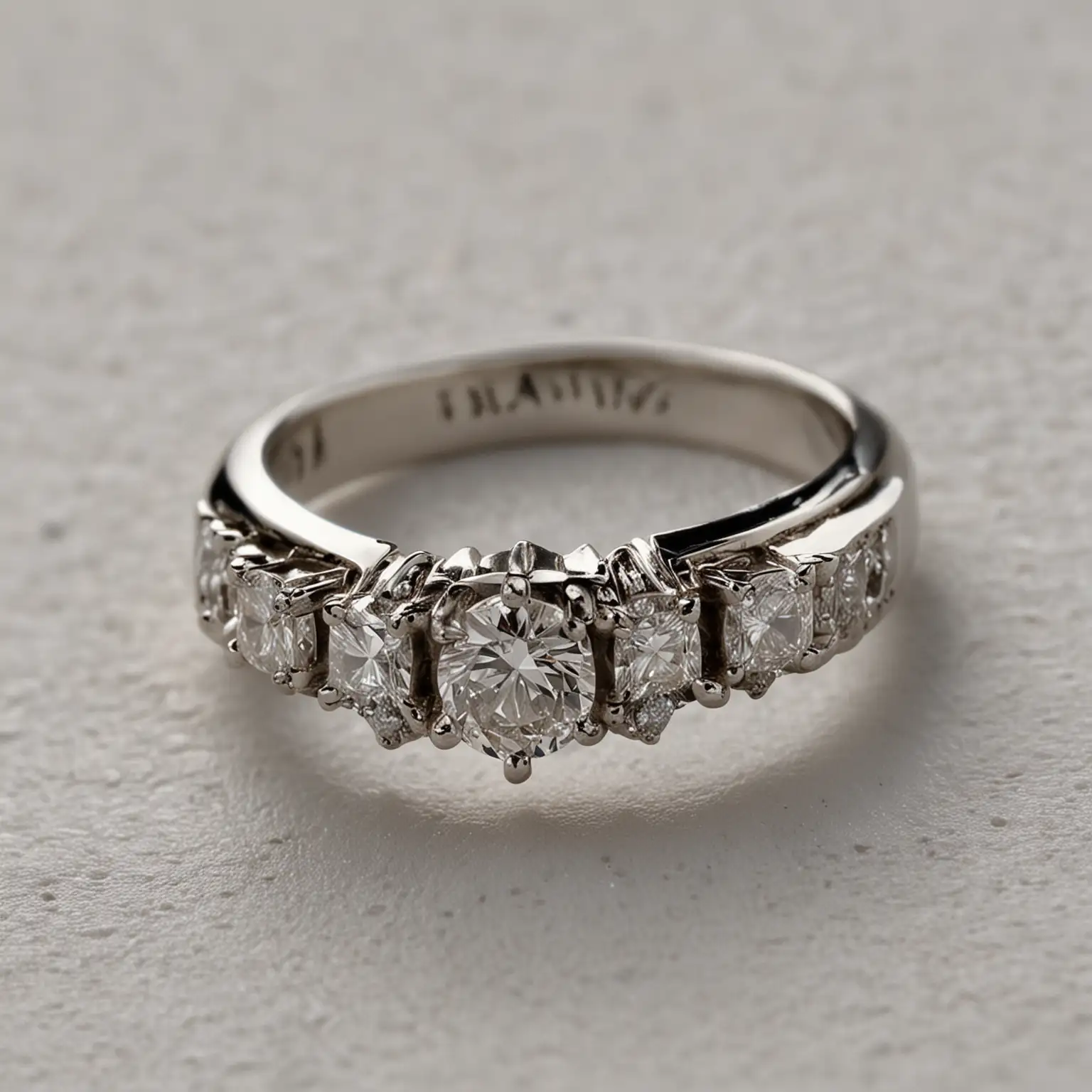 Elegant Diamond Ring with Halving Inscription