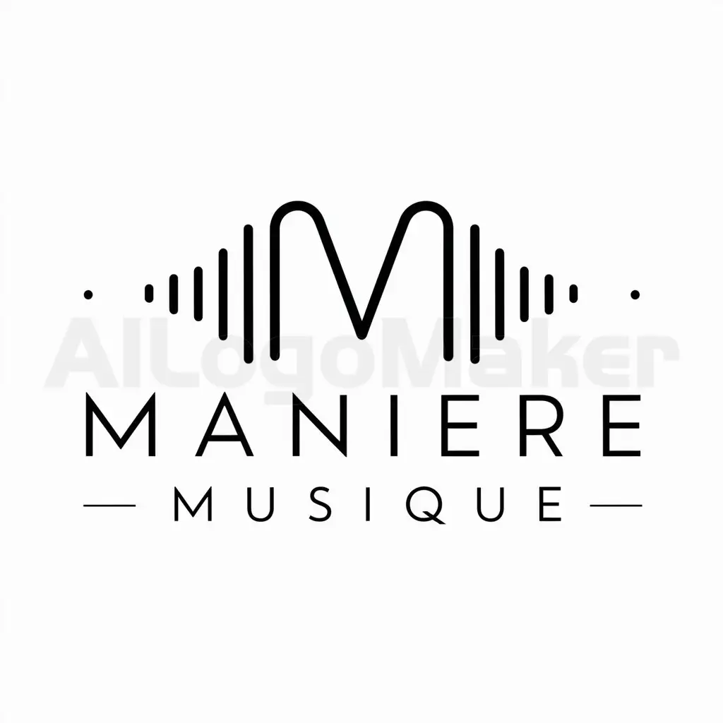 a logo design,with the text "Maniere Musique", main symbol:Audio waveform shaped like the letter M,Minimalistic,be used in Entertainment industry,clear background