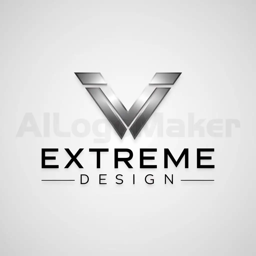 a logo design,with the text "Extreme Design", main symbol:V,Moderate,be used in sci-tech industry,clear background