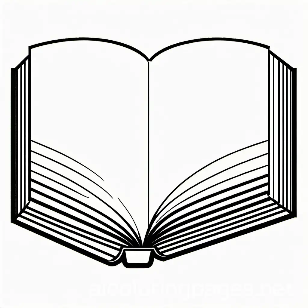 book, Coloring Page, black and white, line art, white background, Simplicity, Ample White Space. The background of the coloring page is plain white to make it easy for young children to color within the lines. The outlines of all the subjects are easy to distinguish, making it simple for kids to color without too much difficulty