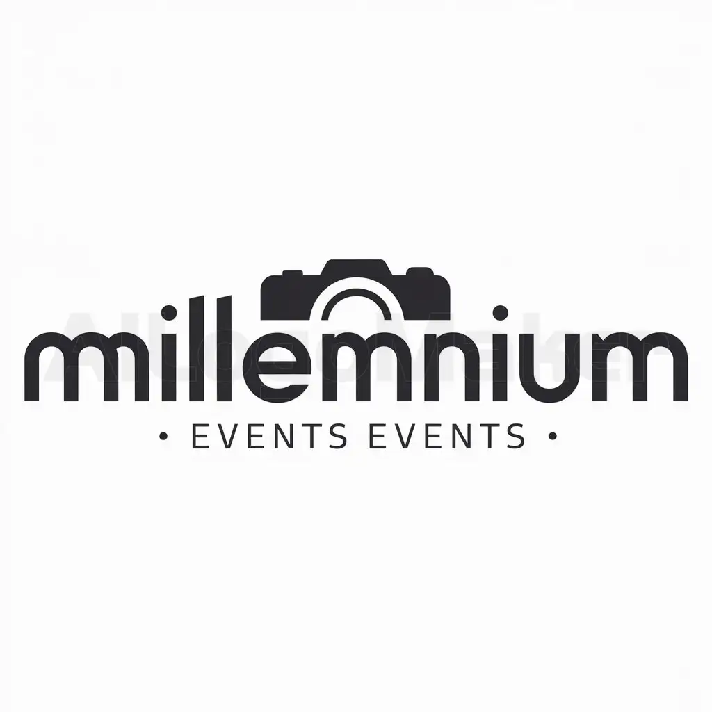 a logo design,with the text "Millennium", main symbol:Camera for photos ,Moderate,be used in Events industry,clear background