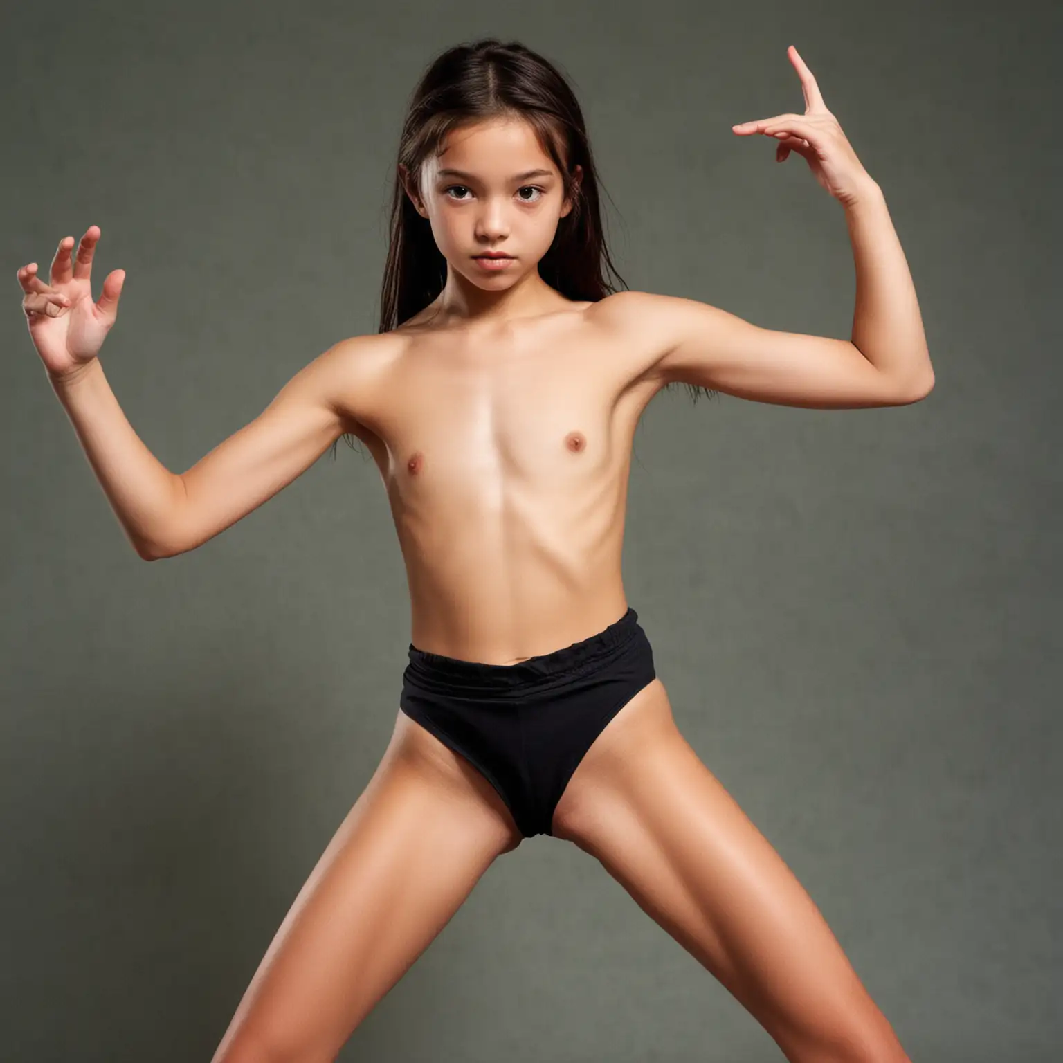 Dynamic-Topless-Tween-Girls-Engage-in-Kung-Fu-Action