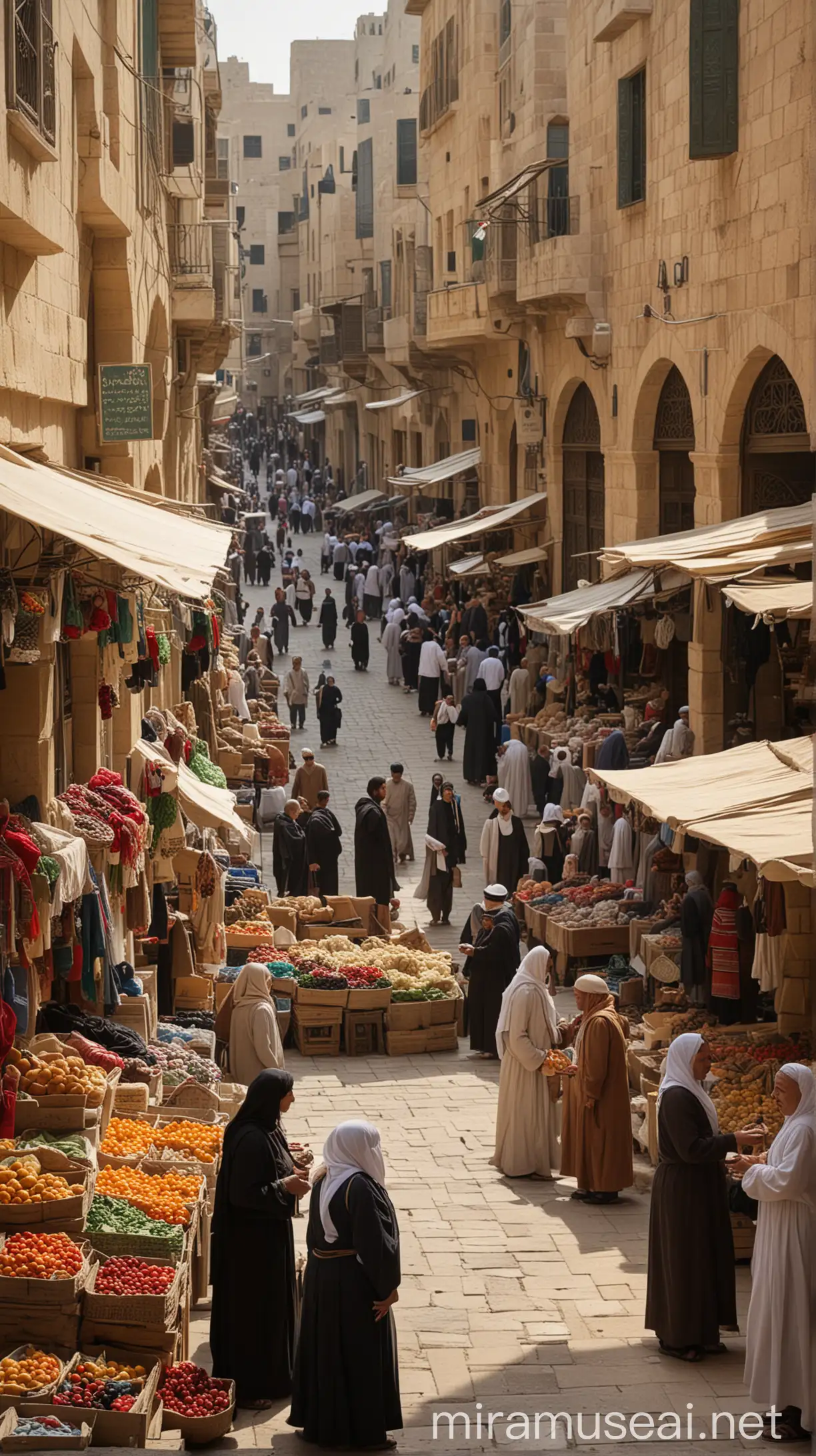 Multicultural Harmony in Historic Palestinian Marketplace