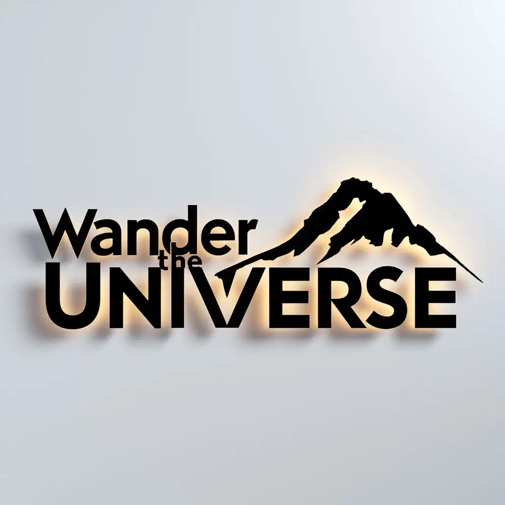 a logo design,with the text "wander the universe", main symbol:Mount Everest,Moderate,clear background