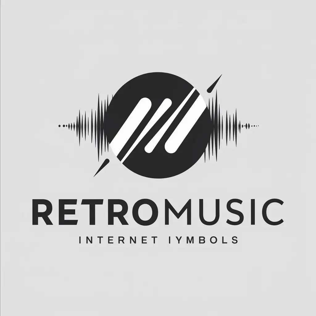 a logo design,with the text "RetroMusic", main symbol:synthwave,soundwave,Moderate,be used in Internet industry,clear background