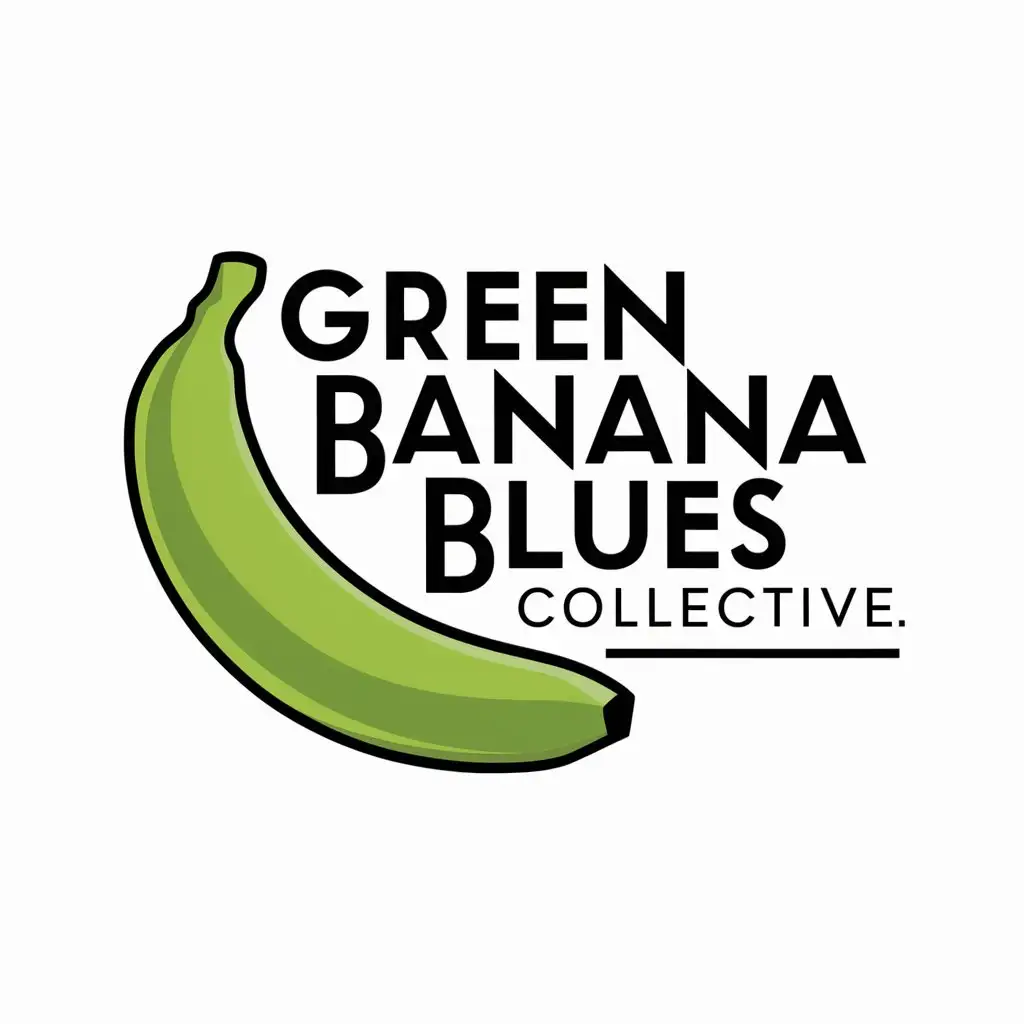 a logo design,with the text "Green Banana Blues Collective", main symbol:Green Banana,Moderate,be used in Entertainment industry,clear background