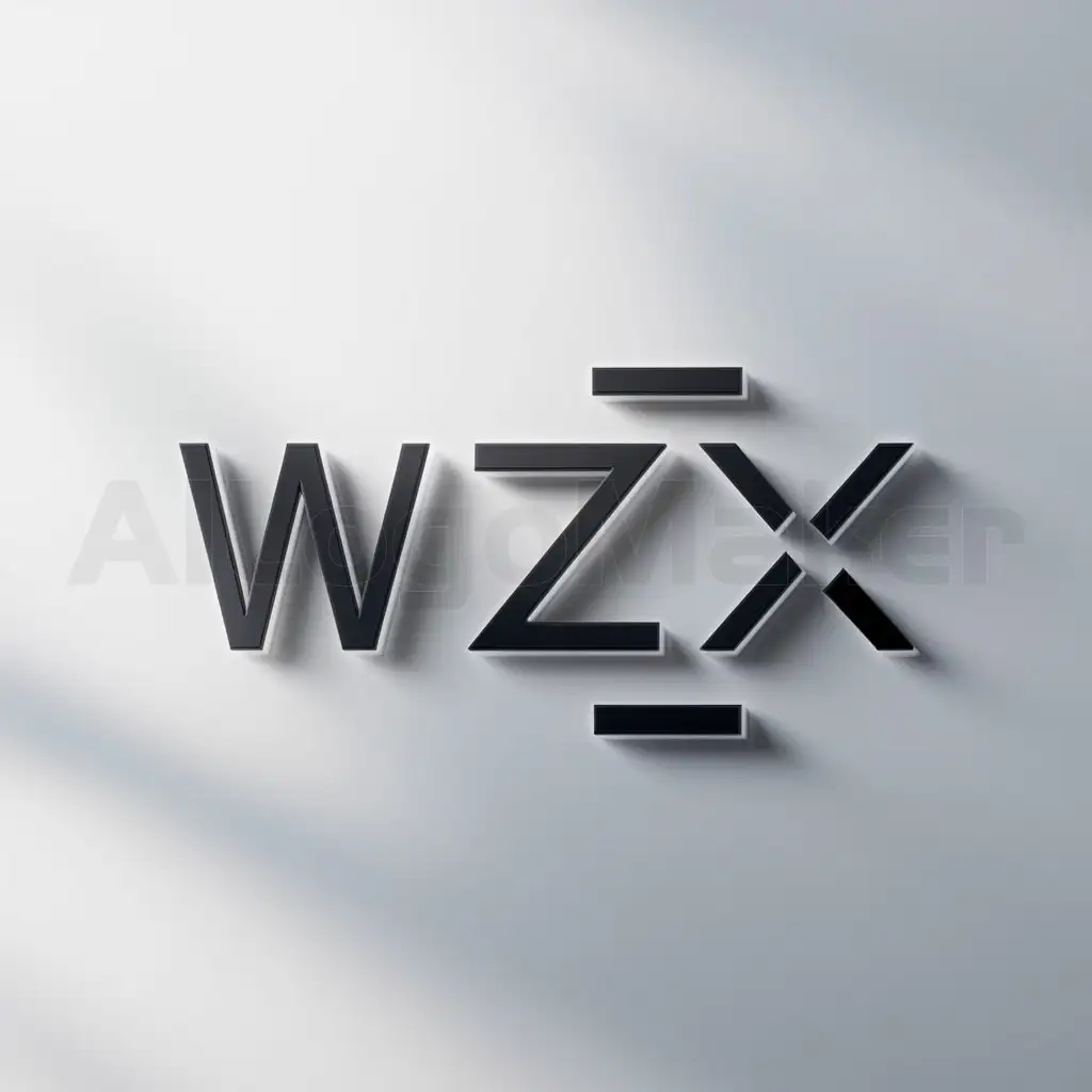 a logo design,with the text "wzx", main symbol:wzx,Minimalistic,clear background