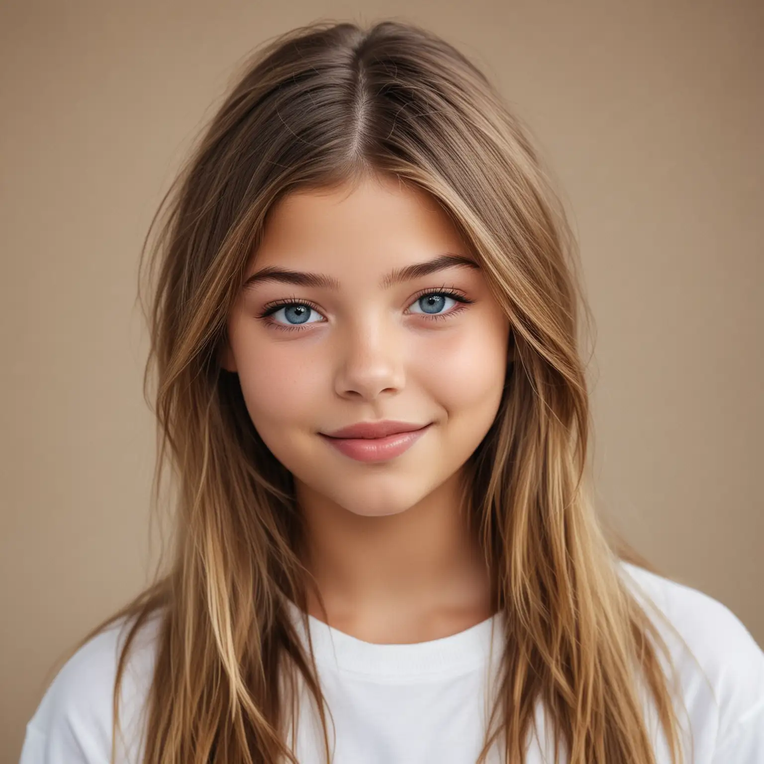Portrait of Thylane Blondeau a Charming French Girl with a Heartshaped Face and Vivid Blue Eyes