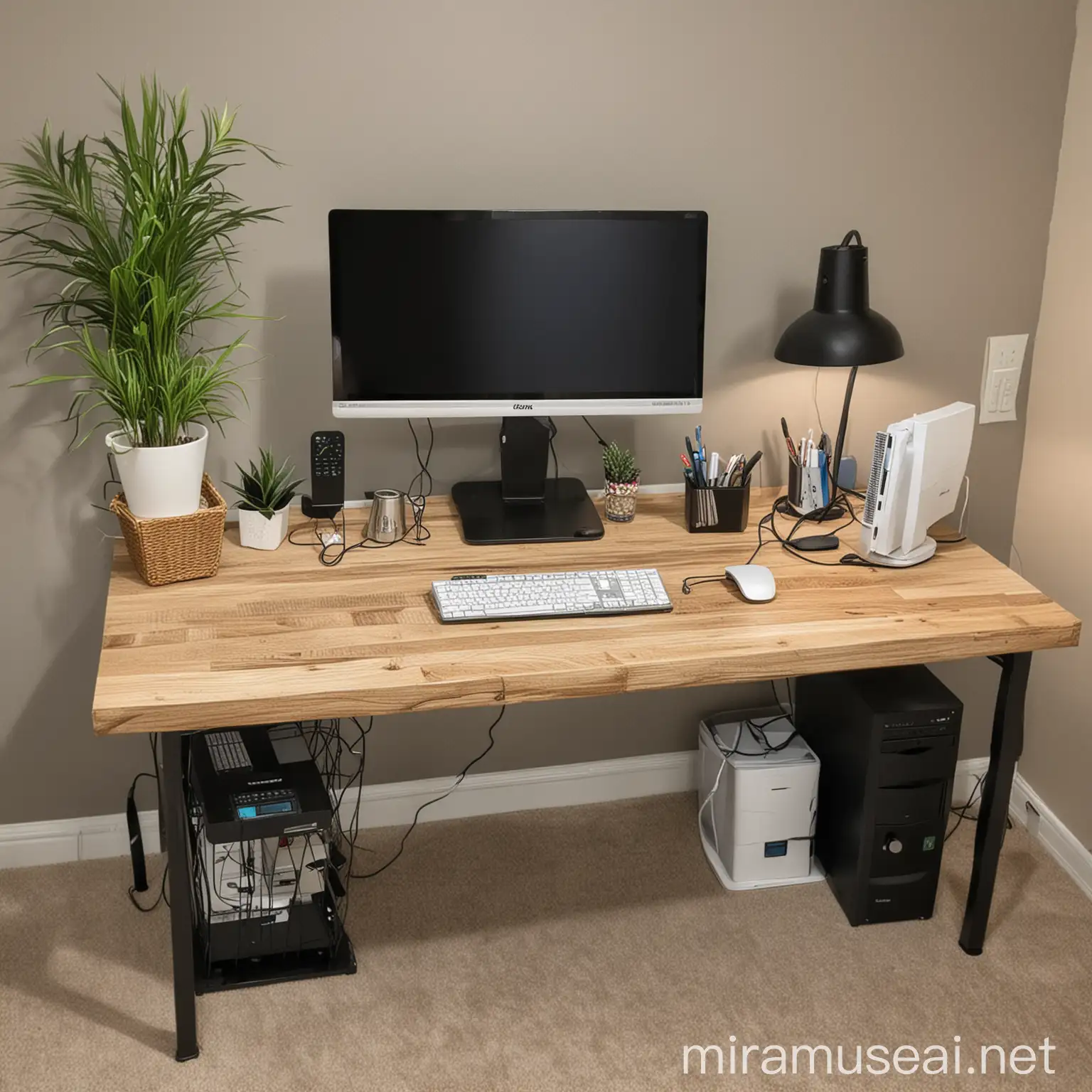 computer work from home station