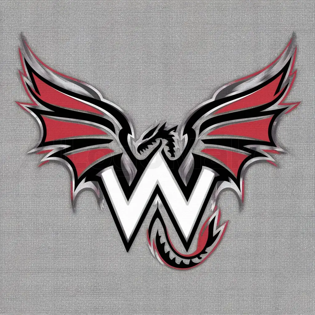 a logo design,with the text "W", main symbol:dragon wings,complex,clear background