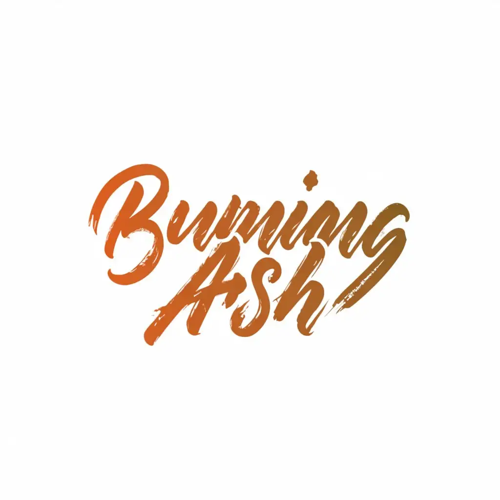 a logo design,with the text "burning ash as a handwritten script that looks like it's painted with a brush", main symbol:schriftzug hadschrift, burning ash,Moderate,be used in Events industry,clear background