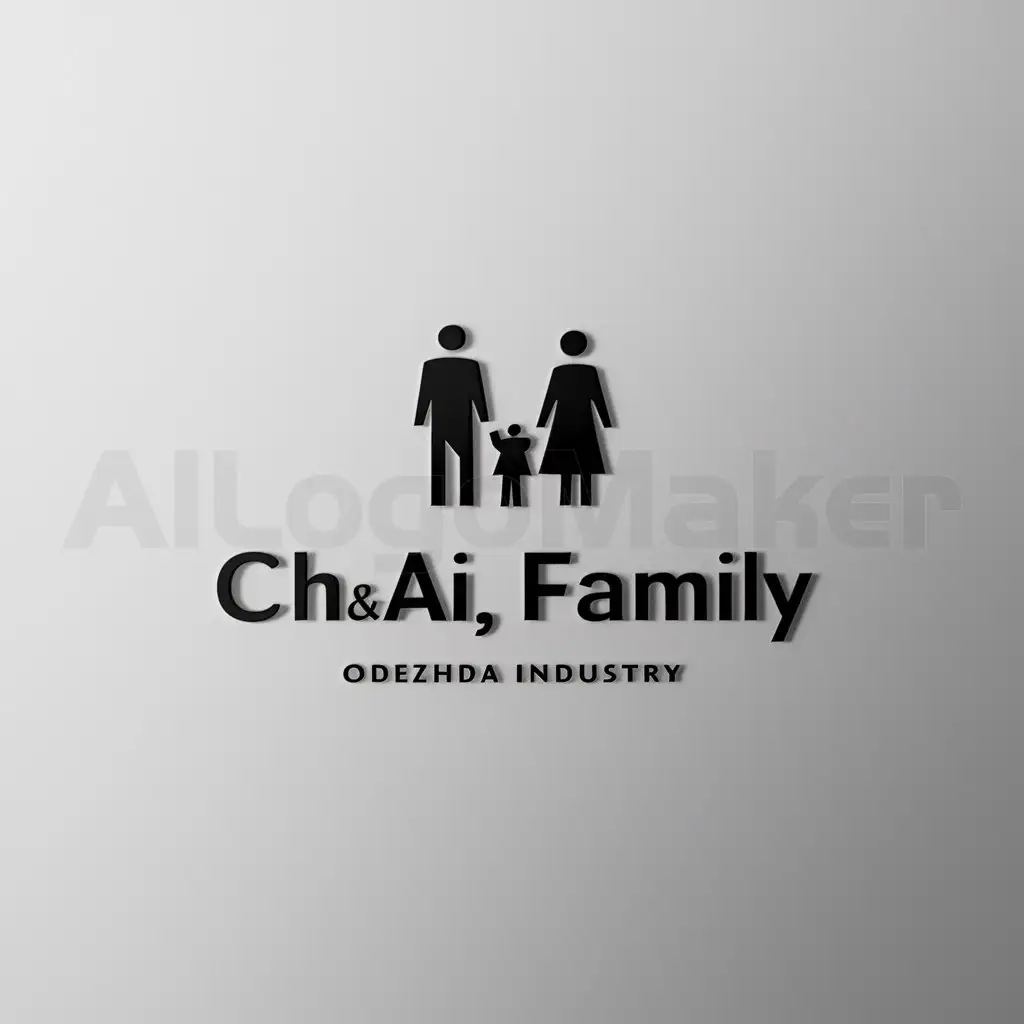 a logo design,with the text "Ch&Ai, Family", main symbol:family,Minimalistic,be used in Odezhda industry,clear background