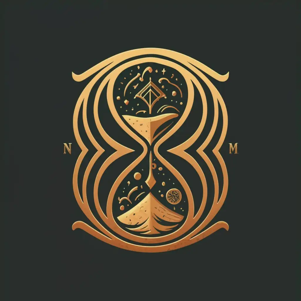 LOGO-Design-For-Time-Voyage-Elegant-Hourglass-and-Spiraling-Time-Concept