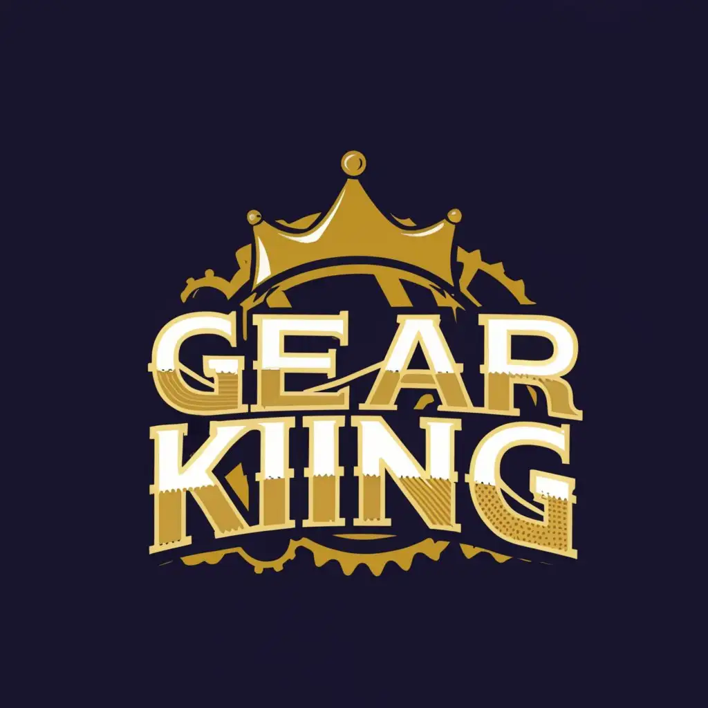a logo design,with the text "Gear King", main symbol:King's crown with gear,complex,be used in Sports Fitness industry,clear background