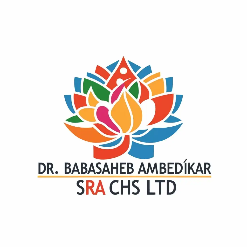 a logo design,with the text "Dr Babasaheb Ambedkar SRA CHS LTD", main symbol:"Craft a logo concept that resonates with the transformative spirit of Dr. Babasaheb Ambedkar, symbolizing progress, inclusivity, and the pursuit of knowledge. Blend elements such as the lotus flower, representing purity and enlightenment, with imagery evoking unity, diversity, and the empowerment of marginalized communities. Infuse the design with vitality and optimism, reflecting Dr. Ambedkar's vision of a society founded on principles of justice and equality.",complex,be used in Religious industry,clear background
