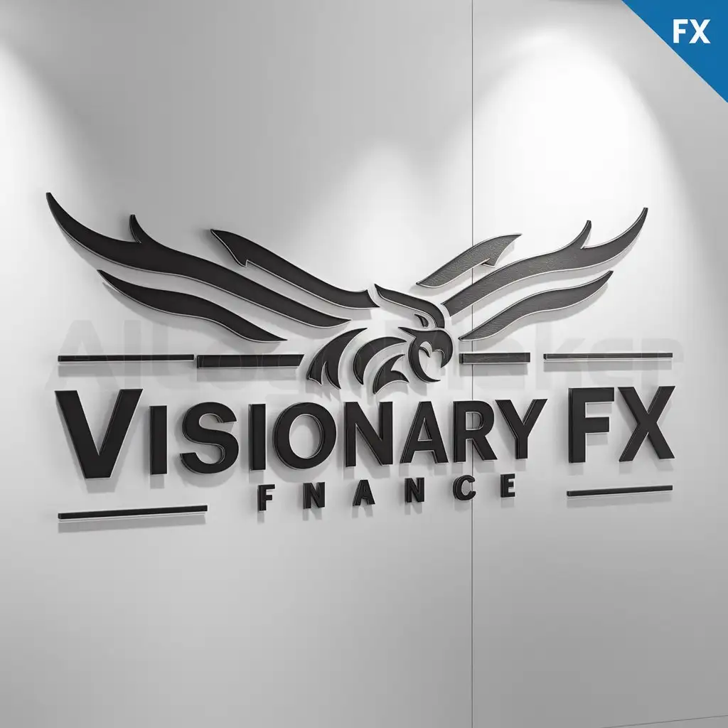 a logo design,with the text "Visionary FX", main symbol:Eagle,complex,be used in Finance industry,clear background