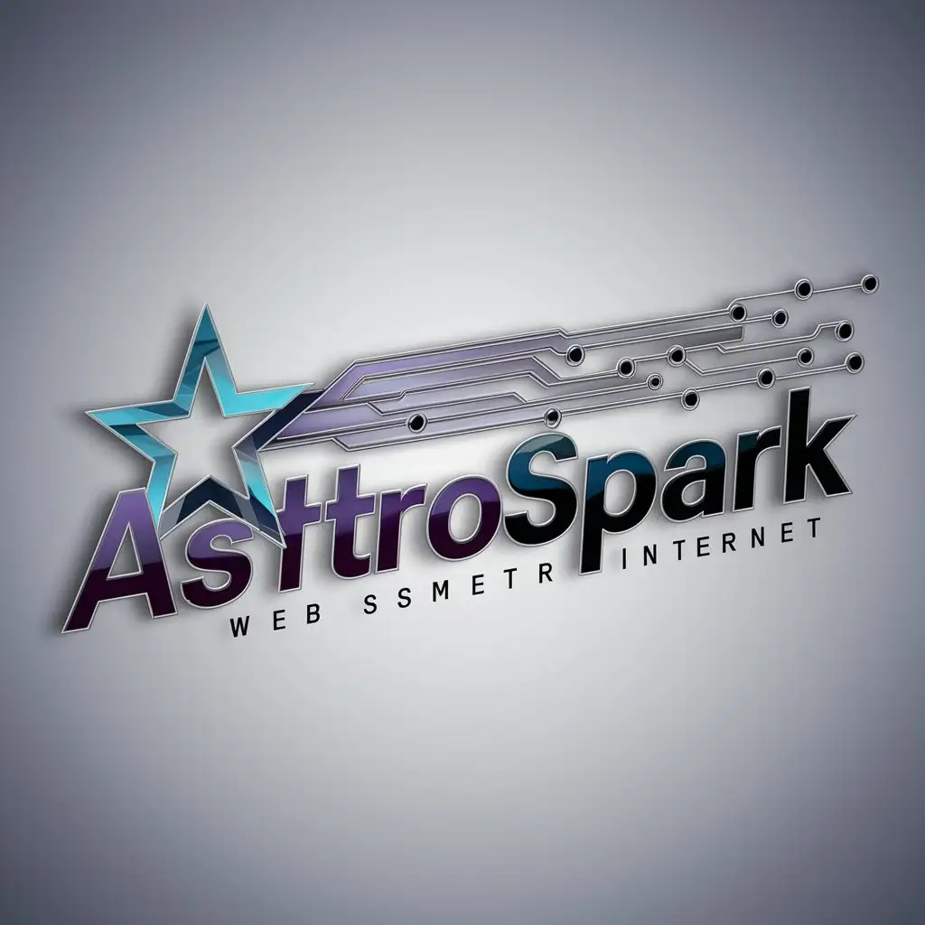 a logo design,with the text "AstroSpark", main symbol:Technology Typography Color Palette Astronomical backend for web site,Moderate,be used in Internet industry,clear background