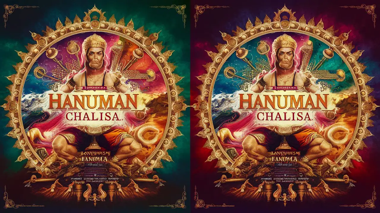 Divine Strength Lord Shri Hanuman in Vibrant Bollywood Poster