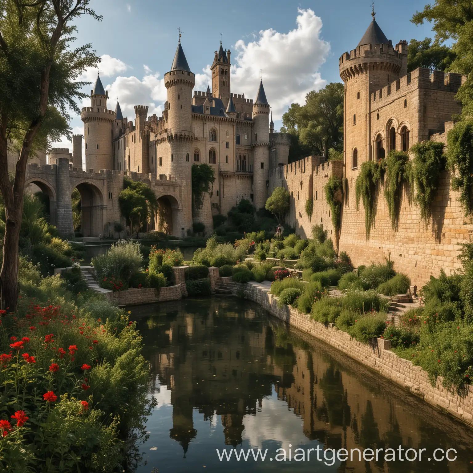 Gothic-and-Renaissance-Fantasy-Cityscape-Carleon-Castle-and-Lush-Gardens
