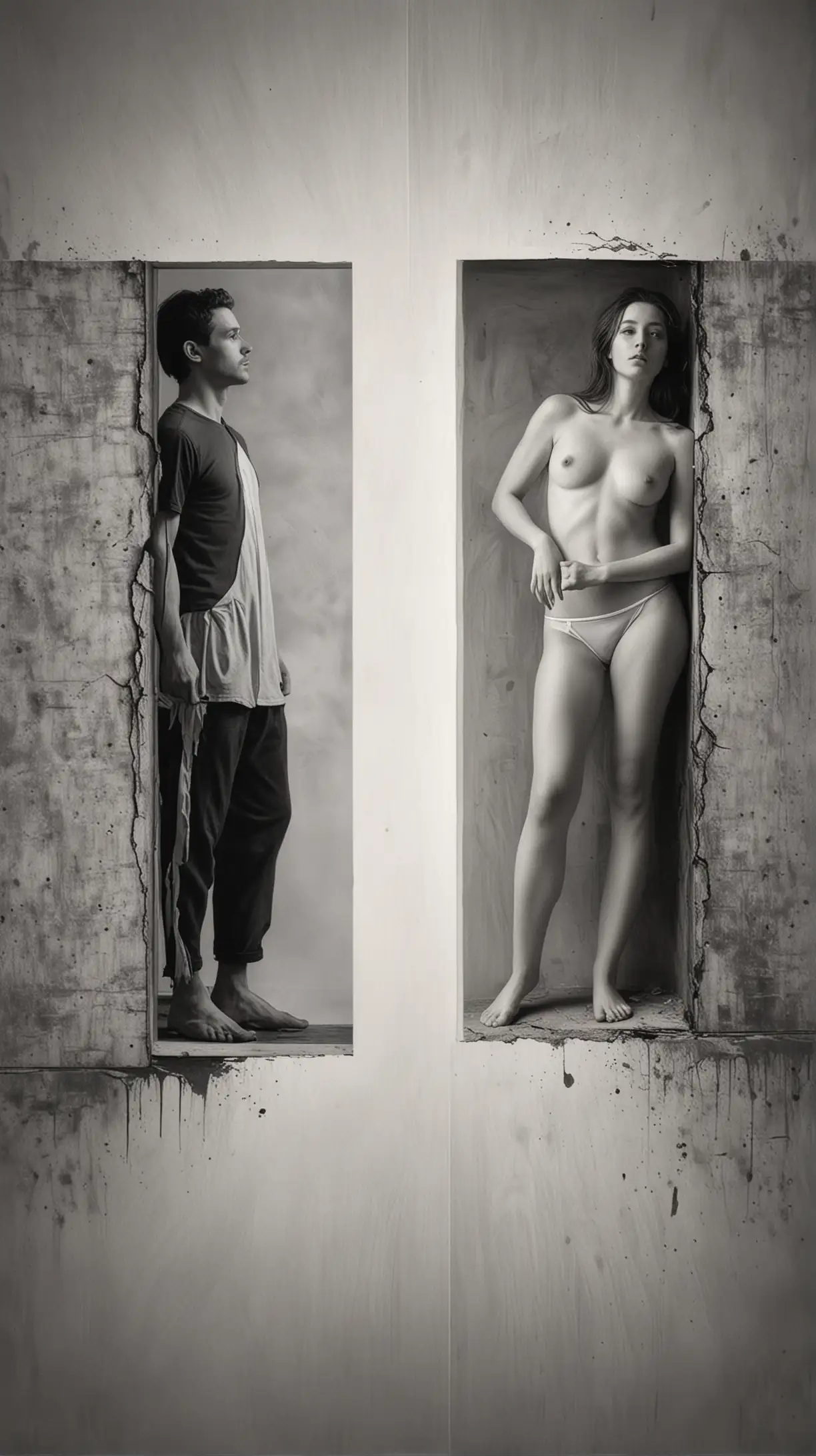 hyper realistic photography
stories became art in heaven by angels
A photorealistic image of a person's life, split into two halves: the left half is a hyperrealistic photo capturing a moment in time, while the right half is a black and white 2D painting depicting the same scene in a stylized, artistic manner.